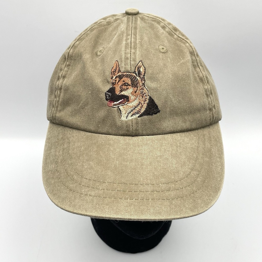 Headshotβ By KC Caps German Shepherd Embroidered Adjustable Dad Hat Tan Cap